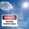 Signmission Caution Buried Cable Danger Sign, Vinyl Decal, 14in W x 10in L, 2PK OS-2PACK-DS-D-1014-L-2277 - alternate 2